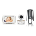 Motorola VM855 CONNECT 5.0 Portable Wi-Fi Video Baby Monitorwith Flexible Crib Mount, White/Gold