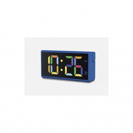 Hama Digital Alarm Clock Ibiza, Multicol. Screen, with USB Charging Function Blue