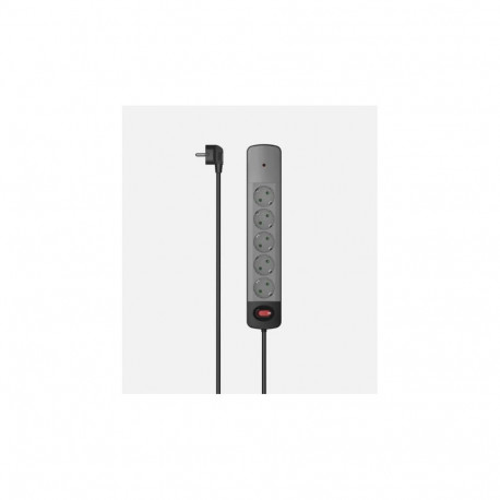 Hama power strip 5-way sockets Grey Black