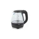 Adler Kettle Kettle AD 1224 Standard, Glass, Black, 2000 W, 360 rotational base, 1.5 L