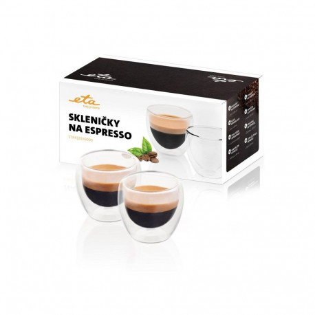 ETA Espresso cups 418193000 For espresso coffee, 2 pc(s), Dishwasher proof, Glass