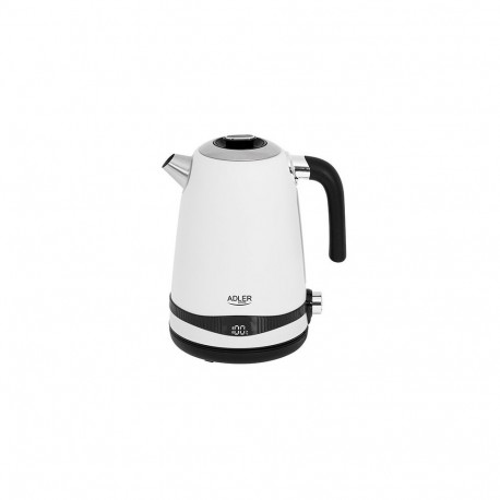 Adler Kettle AD 1295w Electric, 2200 W, 1.7 L, Stainless steel, 360 rotational base, White
