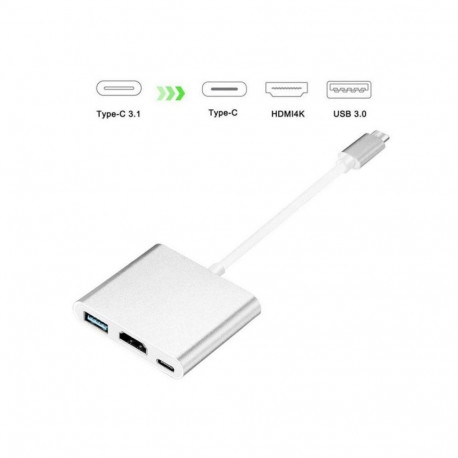 iLike adapter USB-C - HDMI/USB/USB-C HD1 3in1