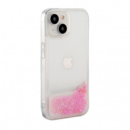 iLike Apple iPhone 14 Silicone Case Water Glitter Pink