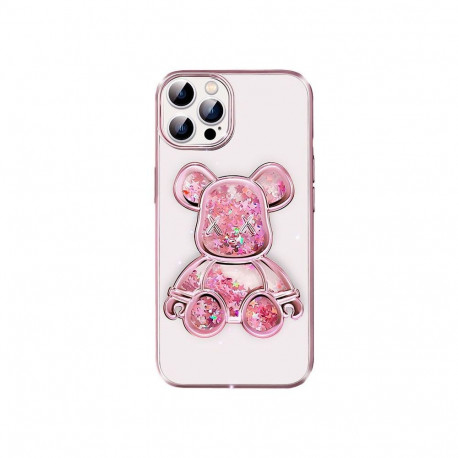 iLike Apple iPhone 14 Pro Silicone Case Print Desire Bear Pink