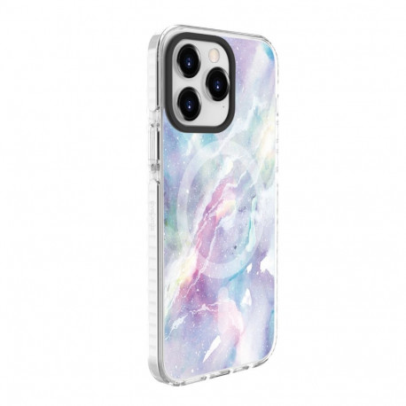 Evelatus Apple iPhone 15 Pro PC+TPU With MagSafe Customized Print Marble Purple