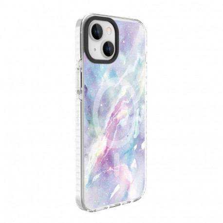 Evelatus Apple iPhone 15 Plus PC+TPU With MagSafe Customized Print Marble Purple