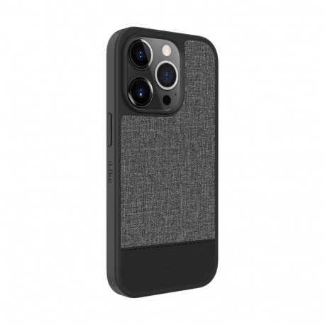 iLike Apple iPhone 14 Pro Plastic Leather Back Cover Gray