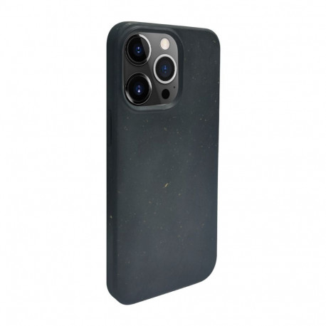 iLike Apple iPhone 14 Pro Silicone plastic case Eco Print Design Black
