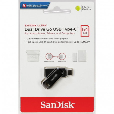 SanDisk Ultra Dual Drive Go 64GB USB Type C mälupulk SDDDC3-064G-G46