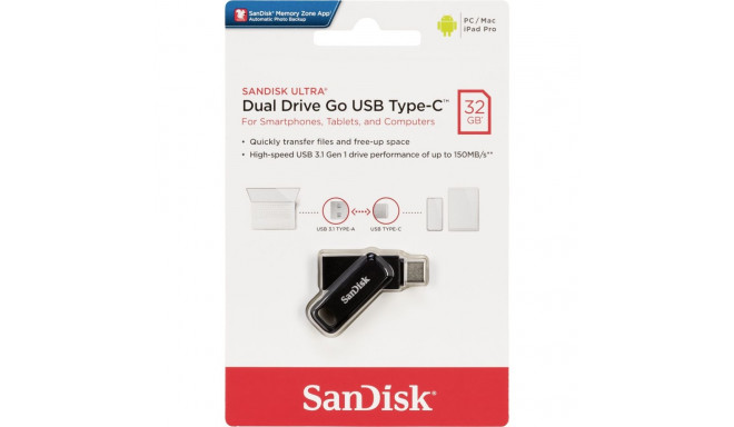 SanDisk Ultra Dual Drive Go 32GB USB Type C mälupulk SDDDC3-032G-G46