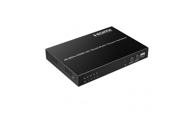 PremiumCord HDMI 4 inputs - 1 output, 4K@60Hz multi display system