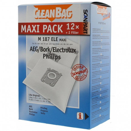 Tolmukotid S-bag maksipakk MicroFleece+ AEG Electrolux Philips Volta, Scanpart 2687441187 S-Bag (12 