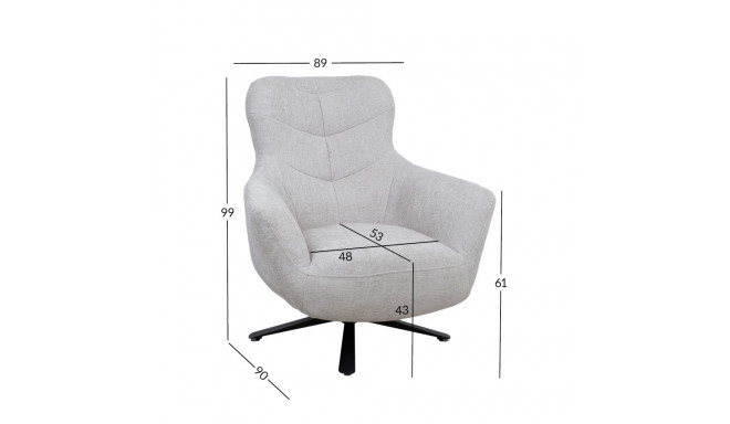 Armchair HELGA light grey
