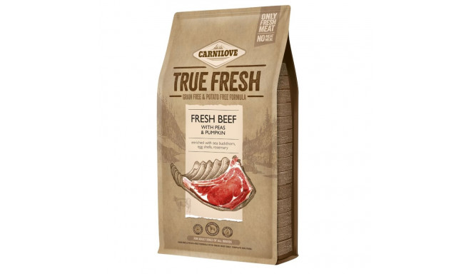 CARNILOVE True Fresh täiskasvanud koera veiselihaga kuiv koeratoit herneste ja kõrvitsaga 11,4kg