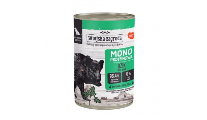 WIEJSKA ZAGRODA Monoprotein Wild boar - wet dog food - 400g