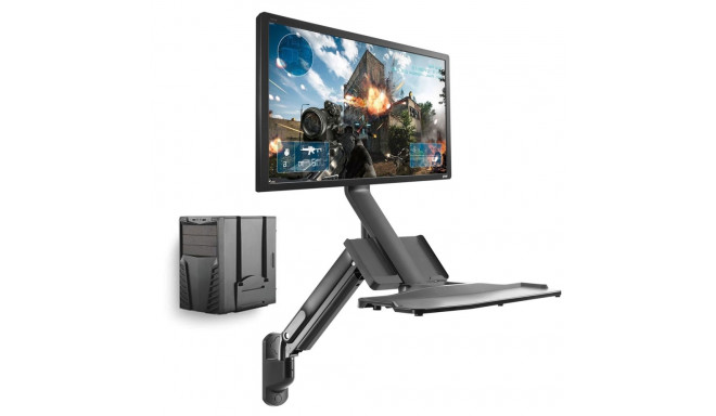 tööjaam/seinakinnitus monitorile, klaviatuurile ja PC-le gaasvedruga Maclean MC-838