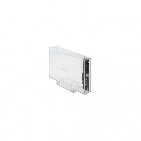 DeLOCK External Enclosure for 3.5″ SATA HDD with USB Type-C female transparent - tool free