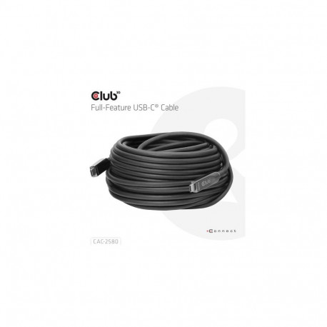 CLUB3D 15M Full-Feature USB-C® Cable / 49.21ft 8K60Hz 10Gbps 60W