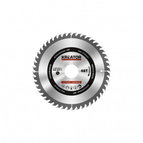 Saw blade for wood Ø165x30x2mm, 48 teeth Kreator