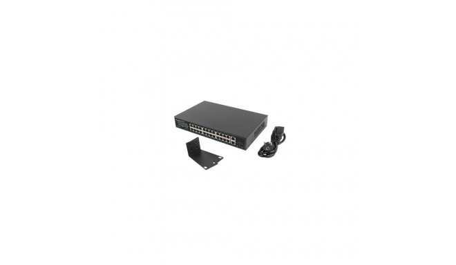 Lanberg switch 24x 1GB PoE+/2x GB 2x SFP rack 19" 250W