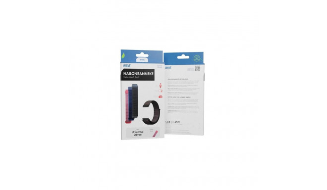 Wave nailonrihm, 20 mm nutikelladele ja spordikelladele, roosa