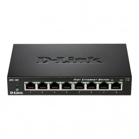 D-Link ethernet-lüliti DES-108/E haldamata laual seisev 10/100Mbps (RJ-45) 8 porti 60 kuud