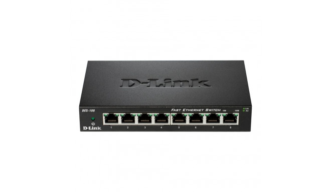 D-Link ethernet-lüliti DES-108/E haldamata laual seisev 10/100Mbps (RJ-45) 8 porti 60 kuud