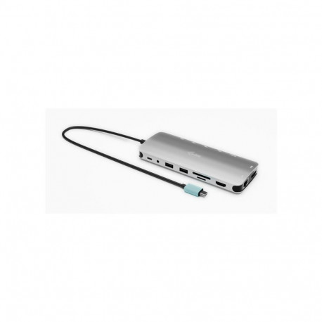I-TEC USB-C Metal NanoDock 2xHDMI 1xUSB-C Video 1xGLAN 1xAudio/Mic 1xSD/microSD 1xUSB 3.2 3xUSB-C 3.