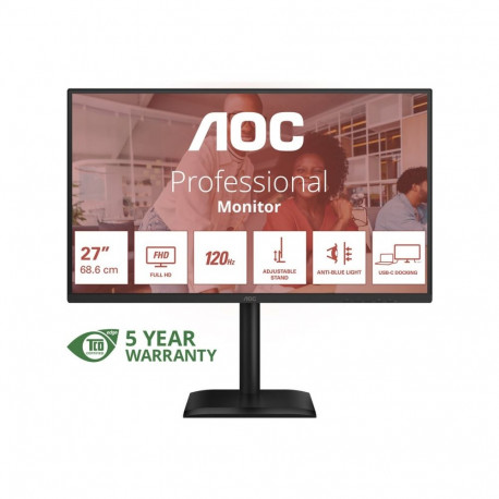 AOC 27E4CV 27inch FHD IPS 120Hz 4ms 300cd/​m2 HDMI DP USB-C PD90W RJ45 HUB USB Speakers