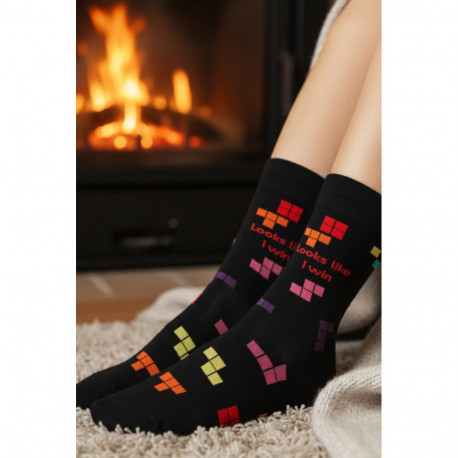 SOKISAHTEL WINWIN värviliste ehitusklotsidega puuvillased sokid 444, 446