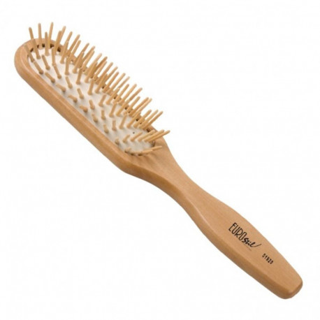 Eurostil ovaalne juuksehari puidust harjaste ja piidega 1tk