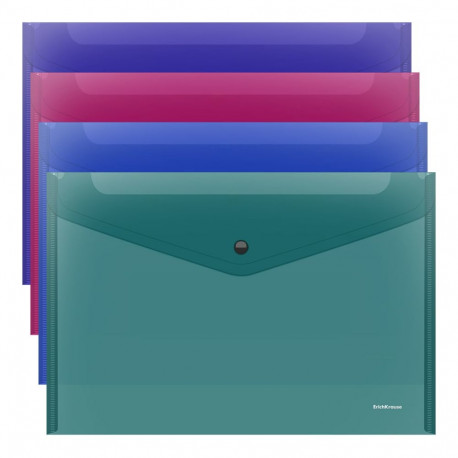 Envelope folder ErichKrause Glossy Vivid, А3, 180 mcm, semitransparent, assorted colores (12 pcs in 