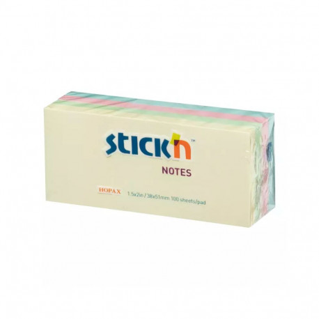 Note paper 38x51mm  StickN  12х100  pastel colours