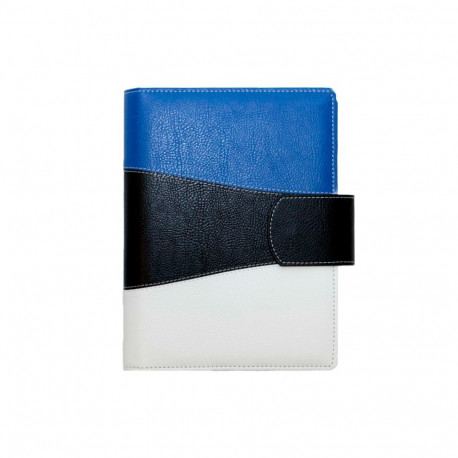 Raamatkalender MINISTER Exclusive Nädal H sinine/must/valge,A5, spiraalköide, kunstnahast kaantega, 