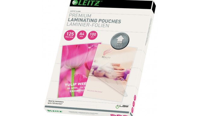 Lamineerimiskile A4 125mic, 100 A4 kile pakis Esselte Leitz iLam Laminating Pouches With UDT Code