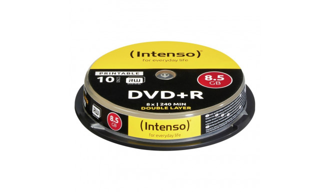 1x10 Intenso DVD+R 8,5GB 8x kiirus, kahekihiline prinditav