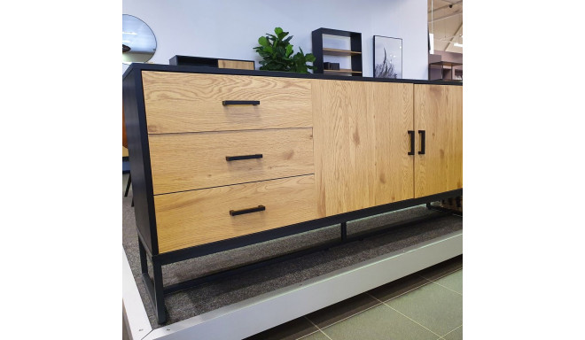 Kummut AMSTERDAM 160x40xH75cm, tamm/must