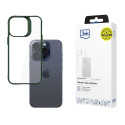 3mk Satin Armor Case+ Green for Apple iPhone 15 Pro Max - Transparent 3mk Satin Armor Case+ Green for Apple iPhone 15 Pro Max - Transparent