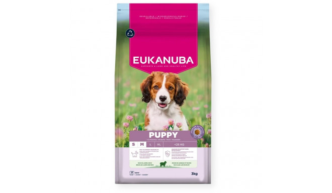 EUKANUBA Puppy Small/Medium Lamb & Rice - dry dog food - 3kg