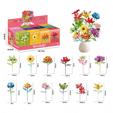 Klocki Konstrukcyjne Pojedynczy Kwiat Dekoracyjny 71-106 el.