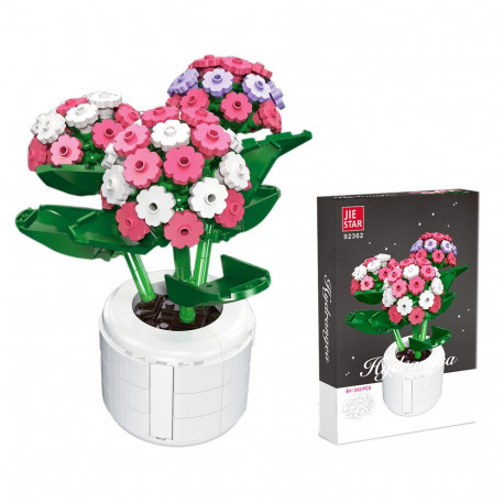 Ehitusklotsid 342el. hortensia potiga, roosa