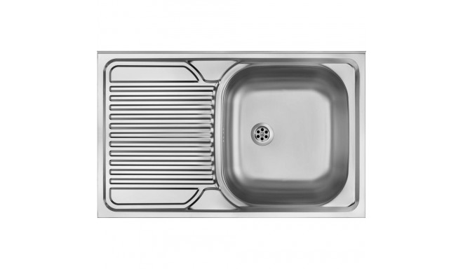 Deante Tango ZM5_011L Satin Steel Sink, Drainer on the Left