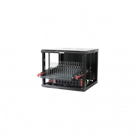 Techly 107753 1U rack shelf, 19", for charging 14 mobile devices, extendable