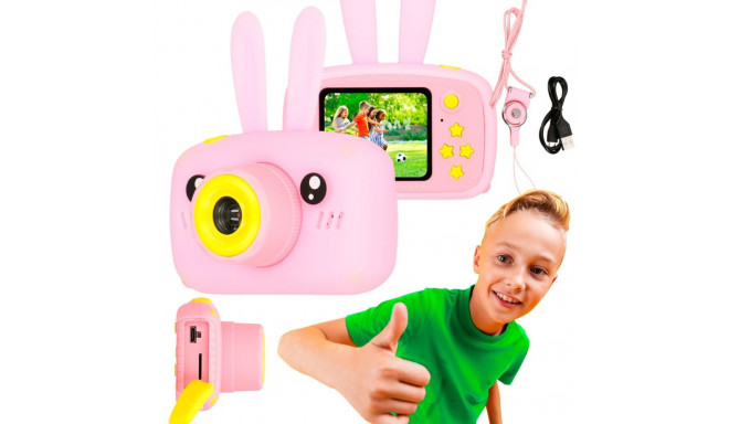 Extralink H23 roosa laste digikaamera, 1080P 30fps, 2.0" ekraan