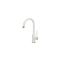 Quadron Ingrid Q Line SteelQ köögisegisti valge kuldsete detailidega (84818011)