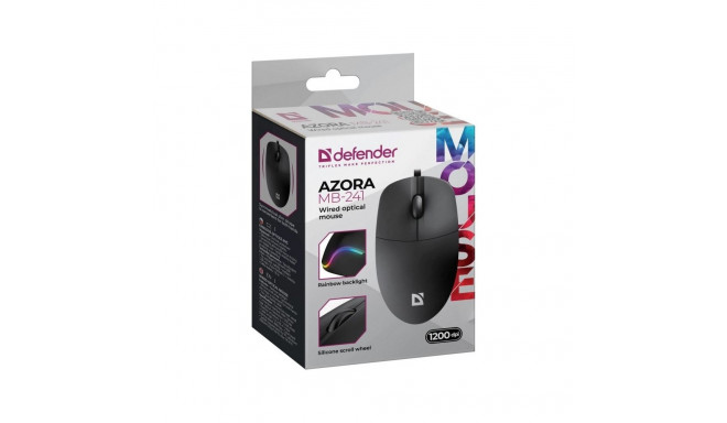Computer Mouse - Defender Azora MB-241 1200 DPI USB Black