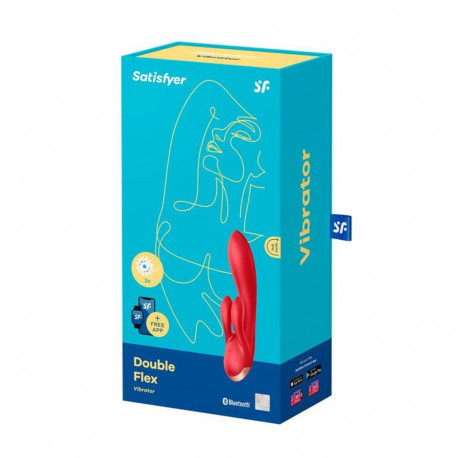 SATISFYER DOUBLE FLEX VIBRADOR ROJO CON APP 1UN