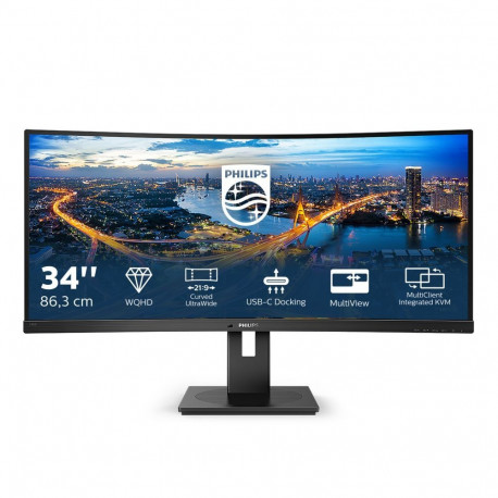 Philips B Line 346B1C/00 34 ", VA, WQHD, 3440 x 1440, 21:9, 5 ms, 300 cd/m, Black