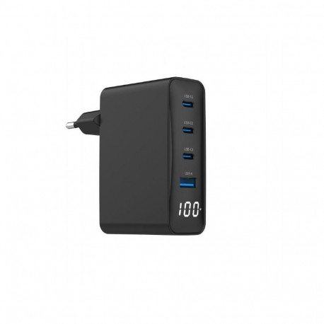 Gembird CHARGER USB 100W 4PORT GAN/TA-UC-PDQC100LCD-01-BK